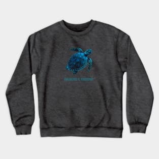 Sea turtle, tattoo style, blue digital drawing Crewneck Sweatshirt